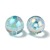 UV Plating Transparent Rainbow Iridescent Acrylic Beads TACR-D010-07D-3
