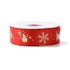25 Yards Christmas Theme Printed Polyester Ribbon OCOR-C004-04B-2