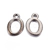 Gunmetal Plated Alloy Letter Pendants PALLOY-P097-03-O-1