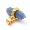 Dyed & Heated Natural Blue Aventurine Double Terminal Pointed Pendants G-P481-01G-02-3