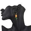 Stainless Steel Glass Flower Dangle Earrings EJEW-MZ00574-01-3