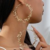Alloy Branch Flower Big Hoop Earrings for Women WGC29F5-01-1