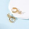 Starfish Brass Micro Pave Cubic Zirconia Hoop Earrings EJEW-F384-14G-01-3