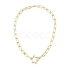 304 Stainless Steel Paperclip Chain Necklaces NJEW-JN06369-02-3