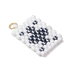 Cylinder Seed Flat Round Pendants PALLOY-MZ00594-03-3
