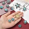 12Pcs 12 Styles Alloy Rhinestone & Resin Imitation Turquoise Snap Buttons BUTT-CJ0001-04-4