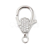 Brass Micro Pave Clear Cubic Zirconia Lobster Claw Clasps KK-P299-04P-1