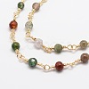 3.28 Feet Faceted Round Natural Agate Handmade Beaded Chains X-CHC-L034-25-NR-2