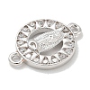 Rack Plating Brass Micro Pave Clear Cubic Zirconia Religion Virgin Mary Connector Charms KK-L224-094P-01-2