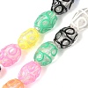 Handmade Silver Foil Glass Beads LAMP-K039-38-1