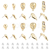 CHGCRAFT 40Pcs 5 Style Alloy Stud Earring Findings FIND-CA0003-29-1