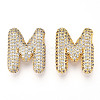 Brass Micro Pave Cubic Zirconia Pendants KK-N254-06G-M-1
