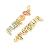 Brass Micro Pave Colorful Cubic Zirconia Pendants KK-P353-08G-2