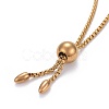 304 Stainless Steel Slider Bracelet/Bolo Bracelets Making MAK-L024-01G-4