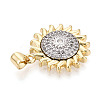 Brass Micro Pave Clear Cubic Zirconia Pendants KK-T080-05B-2