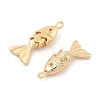 Brass Micro Pave Clear Cubic Zirconia Pendants X-KK-C080-02A-G-2