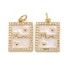 Mother's Day Brass Micro Pave Clear Cubic Zirconia Pendants X-ZIRC-A020-17G-1