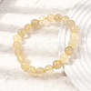 Natural Gold Rutilated Quartz(Dyed & Heated) Round Beaded Stretch Bracelets for Women GG-CBA3F02-05-2