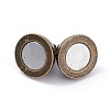 Round Brass Magnetic Clasps with Loops MC019-AB-4