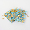 Rose Printed Organza Bags OP-R021-7x9-02-2