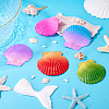 5Pcs Spray Painted Natural Scallop Shell Big Pendants SSHEL-TA0001-24-4