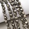Natural Gold Pyrite/Golden Pyrite Beads Strands G-G458-I01-8mm-1
