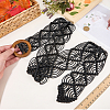 Cloth Woven Rhombus with Wood Chain Belts for Women AJEW-WH20019-125C-3