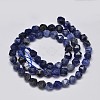 Faceted Natural Sodalite Beads Strands G-K066-02-6mm-2