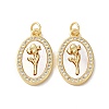 Brass Micro Pave Clear Cubic Zirconia Pendants KK-B083-20G-01-1
