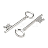 Tibetan Style Alloy Skeleton Key Large Pendants TIBEP-S105-P-RS-2