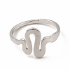 Non-Tarnish 304 Stainless Steel Snake Adjustable Ring for Women RJEW-B027-25P-2