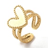 Ion Plating(IP) 304 Stainless Steel Heart Open Cuff Rings for Women LS-RJEW-H136-02G-1
