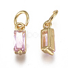 Brass Micro Pave Cubic Zirconia Charms ZIRC-F111-03G-03-2