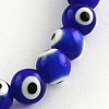 Round Handmade Evil Eye Lampwork Beads Strands X-LAMP-R114-8mm-02-1