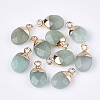 Electroplate Natural Green Aventurine Charms X-G-S344-09J-1