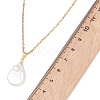 Baroque Natural Keshi Pearl Teardrop Pendant 304 Stainless Steel Cable Chain Necklaces for Women NJEW-JN05961-4