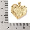 Heart Brass Micro Pave Cubic Zirconia Pendants KK-K385-045G-4