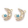 Moon Alloy Enamel Connector Charms ENAM-T013-13KC-01-2