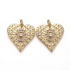 Brass Micro Pave Clear Cubic Zirconia Pendants X-ZIRC-Z009-02G-1
