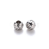 Tarnish Resistant 201 Stainless Steel Corrugated Beads STAS-S103-17A-P-2