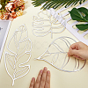 Leaf Acrylic Mirror Wall Stickers OACR-WH0032-06A-3