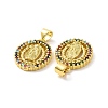 Rack Plating Eco-Friendly Brass Micro Pave Cubic Zirconia Pendants KK-F844-04G-2