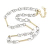 Two Tone Brass Twisted Figaro Chain Necklaces KK-C251-32GP-4