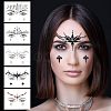 7 Sheets 7 Style Self Adhesive 3D Eyes Body Face Jewelry Acrylic Rhinestone & Imitation Pearl Stickers MRMJ-OC0003-11-6