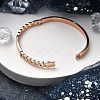 Ion Plating(IP) 304 Stainless Steel Hinged Bangles for Women BJEW-A011-21RG-3