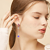 40Pcs Rainbow Color 304 Stainless Steel Stud Earring Findings EJEW-AR0001-02-6