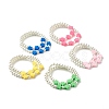 Flower Beads Stretch Bracelets Set for Children and Parent BJEW-JB07187-1
