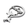 Non-Tarnish 304 Stainless Steel Pendants STAS-D036-15P-2