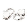 Flat Round Brass Enamel Lobster Claw Clasps KK-Z147-02P-B-3