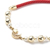 Clear Cubic Zirconia Moon & Star Link Slider Bracelet BJEW-JB08847-4